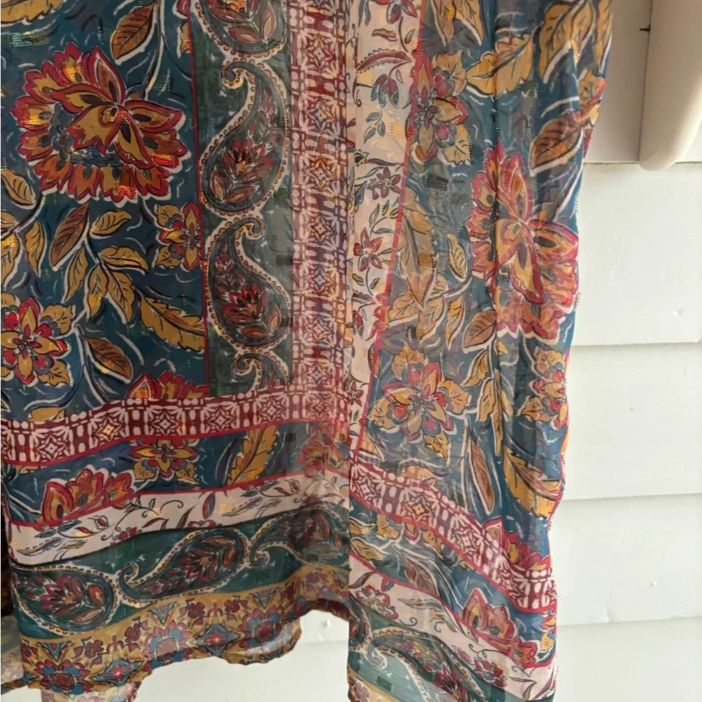 Democracy Sheer Multicolor Floral Boho Top Women’s Size 2X - Picture 10 of 16